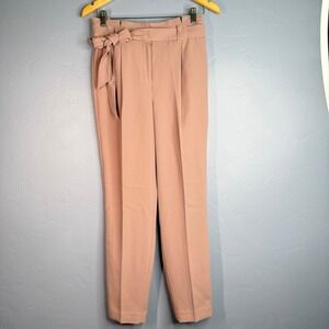 Express Pink Paper Bag Pants Womens Size 2 Regular Ankle‎ High Rise